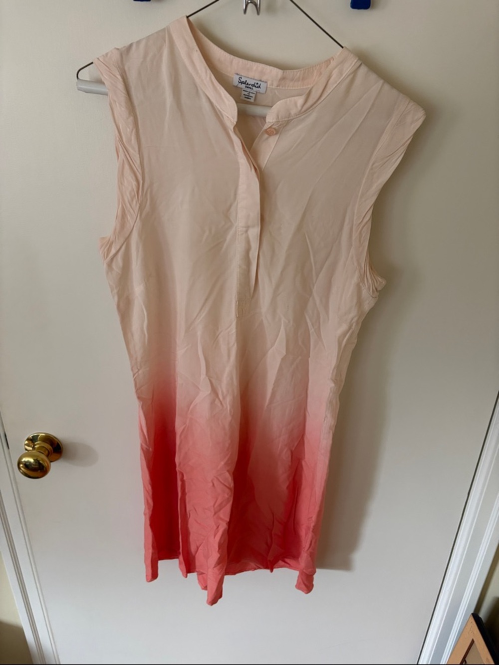 Splendid Peach-to-Coral Sleeveless Ombre mini Dress or coverup